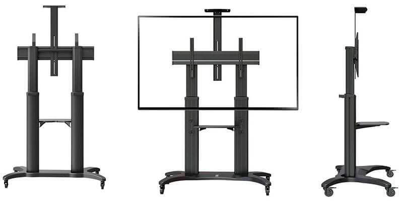 Soporte de televisor en diferentes posiciones de perfil